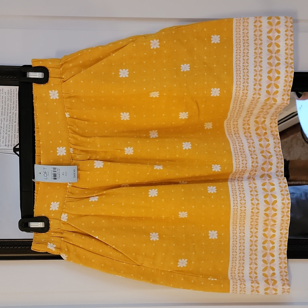 SOLD: FINAL: Loft Yellow Summer Skirt NWT